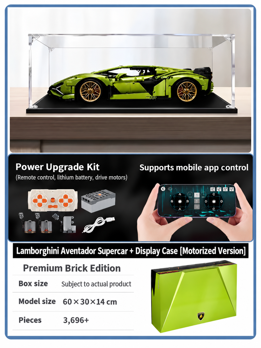 Lamborghini Aventador Supercar Building Kit – Technic-Style Model