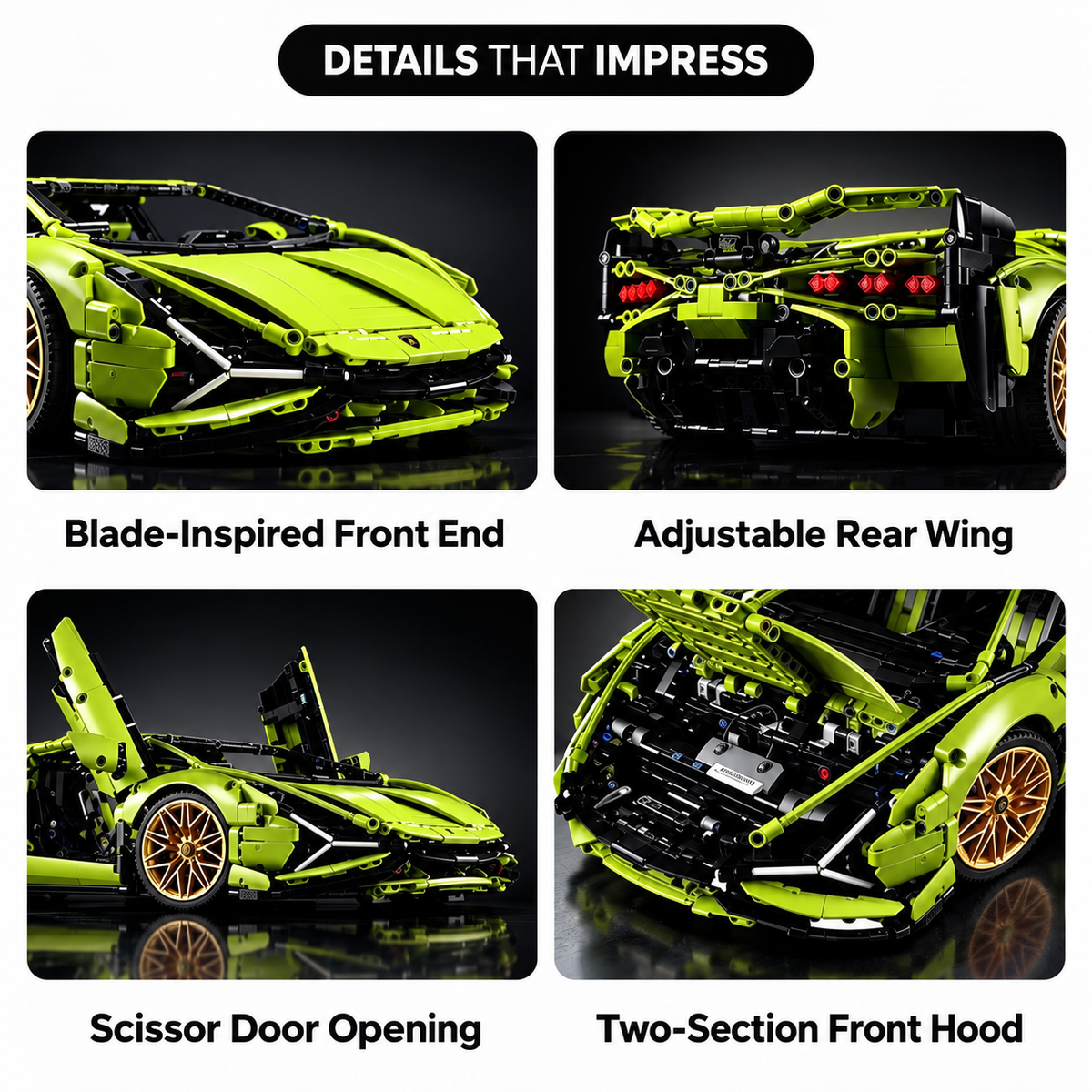 Lamborghini Aventador Supercar Building Kit – Technic-Style Model