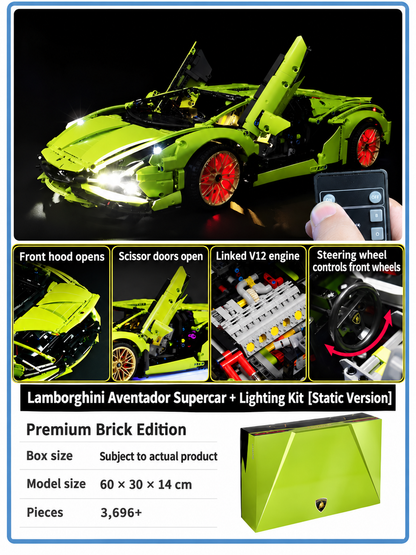 Lamborghini Aventador Supercar Building Kit – Technic-Style Model