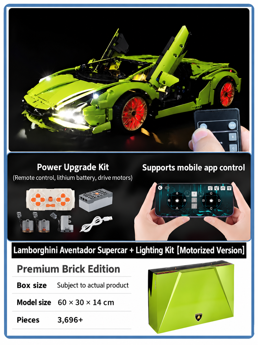 Lamborghini Aventador Supercar Building Kit – Technic-Style Model