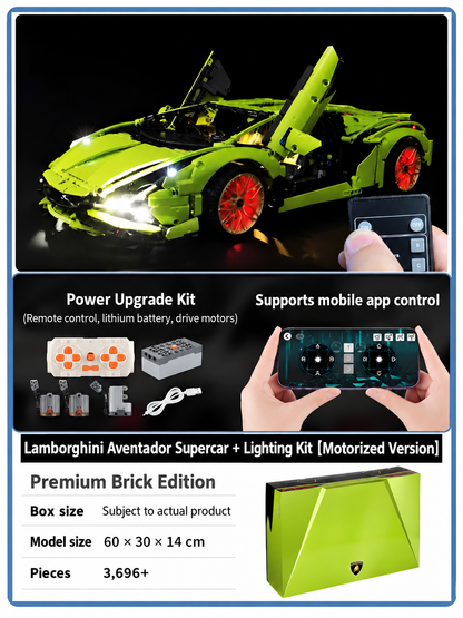 Lamborghini Aventador Supercar Building Kit – Technic-Style Model