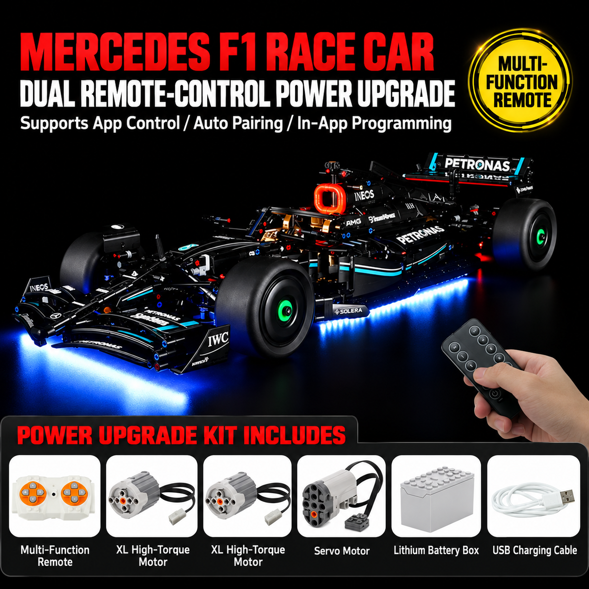 Mercedes-Benz F1 Racing Car Building Blocks Set – Mechanical Model Kit