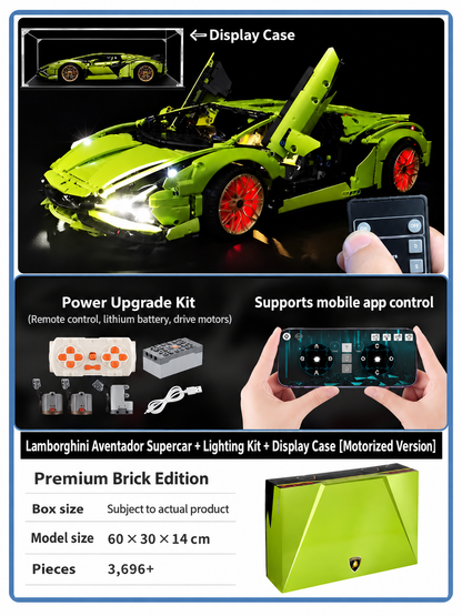 Lamborghini Aventador Supercar Building Kit – Technic-Style Model