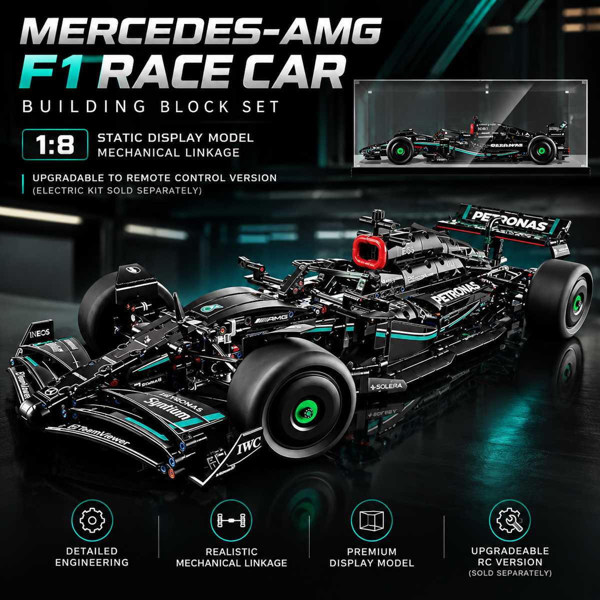 Mercedes-Benz F1 Racing Car Building Blocks Set – Mechanical Model Kit