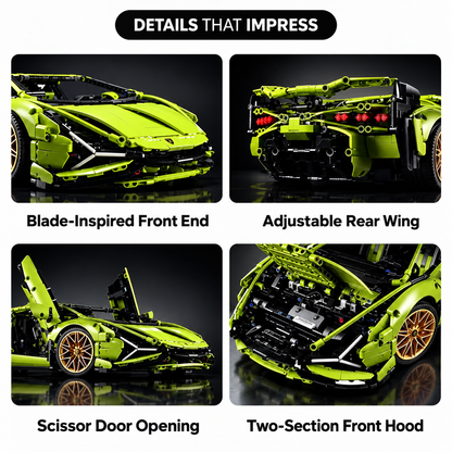 Lamborghini Aventador Supercar Building Kit – Technic-Style Model